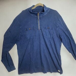 Lucky Brand Men's Blue Half-Zip Long Sleeve Pull Over Shirt XXL